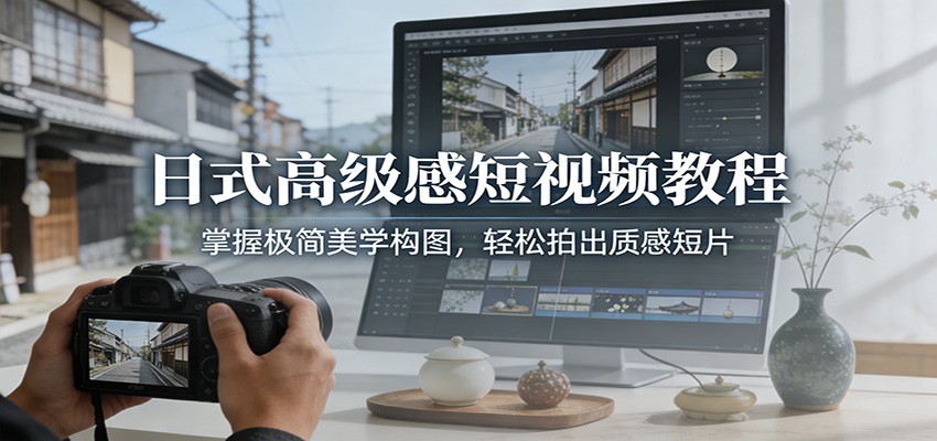 日式高级感短视频教程:掌握极简美学构图,轻松拍出质感短片 - 91资源站-91资源站