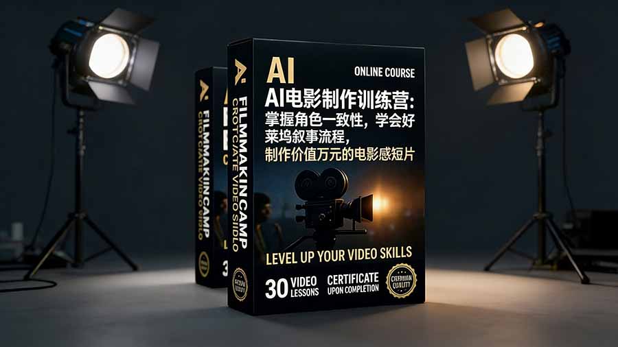 AI电影制作训练营：掌握角色一致性，学会好莱坞叙事流程，制作价值万元的电影感短片 - 91资源站-91资源站