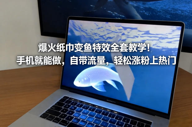 爆火纸巾变鱼特效全套教学！手机就能做，自带流量，轻松涨粉上热门 - 91资源站-91资源站