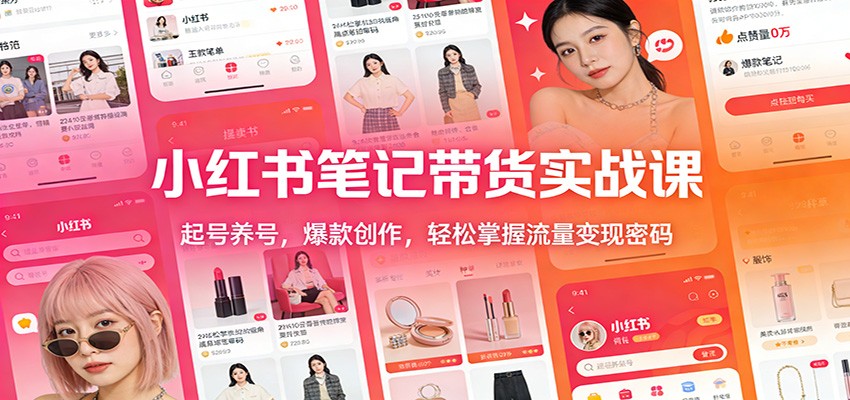 小红书笔记带货实战课:起号养号,爆款创作,轻松掌握流量变现密码-91资源站
