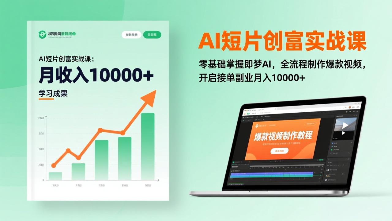AI短片创富实战课：零基础掌握即梦AI，全流程制作爆款视频，开启接单副业月入10000+(更新 - 91资源站-91资源站