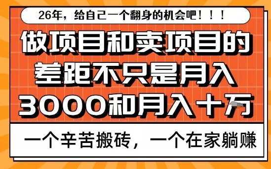 为什么卖项目能轻松月入10个W,而做项目却真正賺不到什么钱?原因竟然是这个!【揭秘】-91资源站