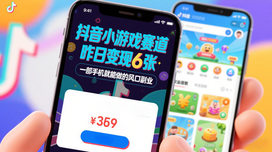 抖音小游戏赛道，昨日变现600+，零基础一部手机就能做的风口副业【揭秘】 - 91资源站-91资源站