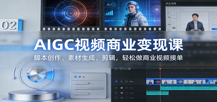 AIGC视频商业变现课：脚本创作、素材生成、剪辑，轻松做商业视频接单 - 91资源站-91资源站