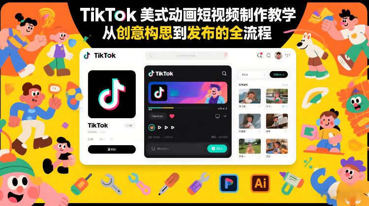 TikTok美式动画短视频制作教学，从创意构思到发布的全流程 - 91资源站-91资源站