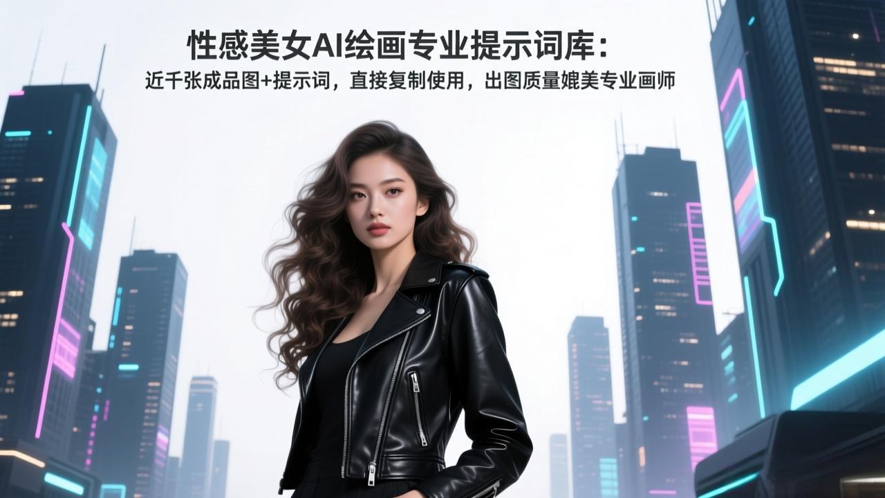 性感美女AI绘画专业提示词库：近千张成品图+提示词，直接复制使用，出图质量媲美专业画师 - 91资源站-91资源站
