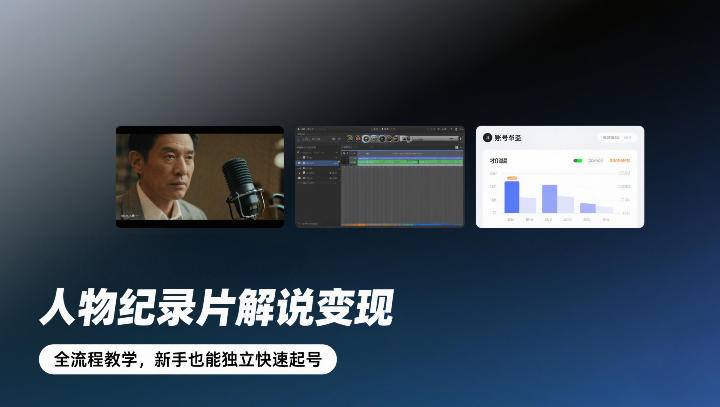 人物纪录片解说变现，全流程教学，新手也能独立快速起号 - 91资源站-91资源站