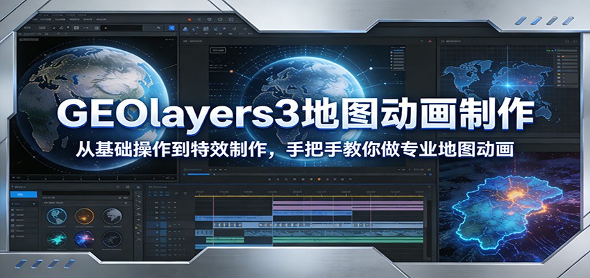 GEOlayers3地图动画制作:从基础操作到特效制作,手把手教你做专业地图动画 - 91资源站-91资源站