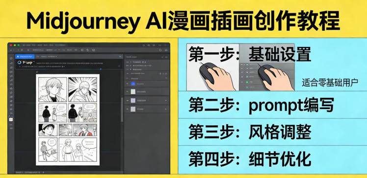 利用Midjourney AI人工智能轻松创作漫画插画教程，零基础创作完整漫画插画 - 91资源站-91资源站
