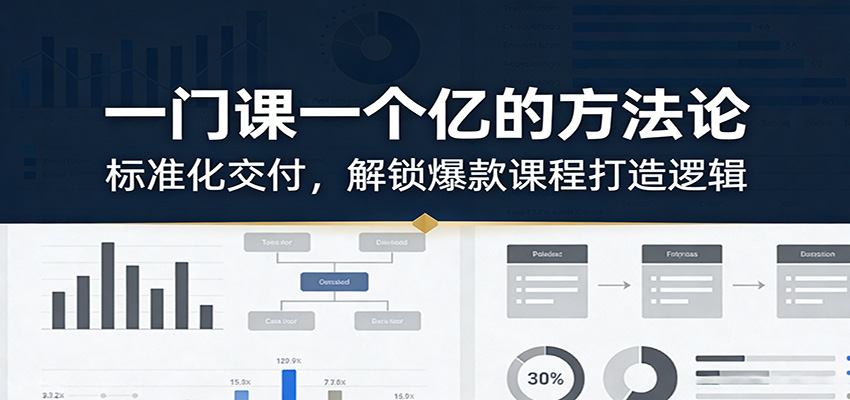 一门课一个亿的方法论：标准化交付，解锁爆款课程打造逻辑 - 91资源站-91资源站