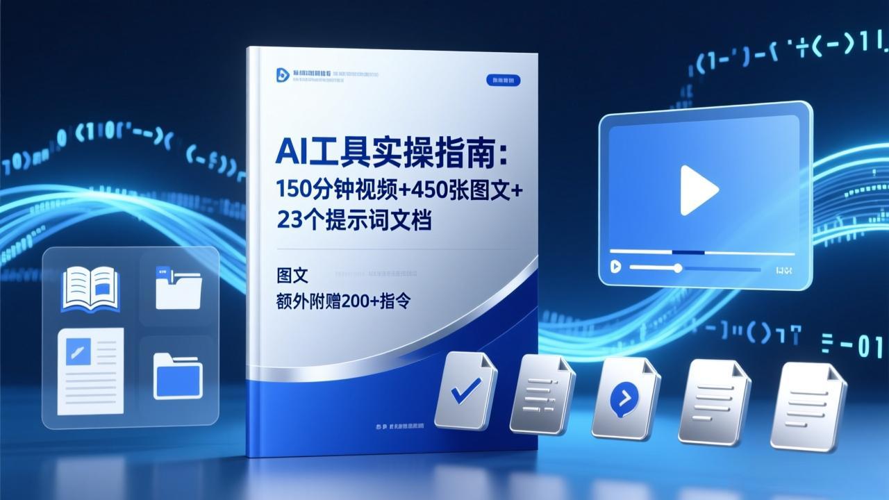 AI工具实操指南：150分钟视频+450张图文+23个提示词文档，额外附赠200+指令 - 91资源站-91资源站