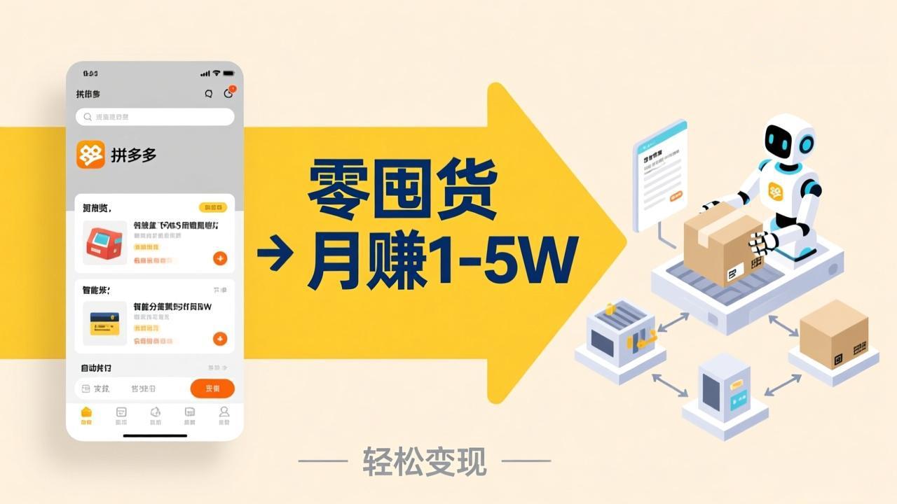 不用囤货不用跑单！拼多多虚拟玩法，机器人管理发货和客服，帮你月赚 1-5W - 91资源站-91资源站