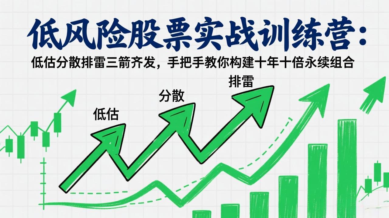 低风险股票实战训练营：低估分散排雷三箭齐发，手把手教你构建十年十倍永续组合 - 91资源站-91资源站