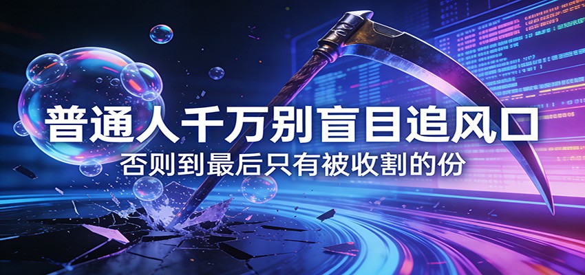 付费文章《通人千万别盲目追风口》否则到最后只有被收割的份 - 91资源站-91资源站