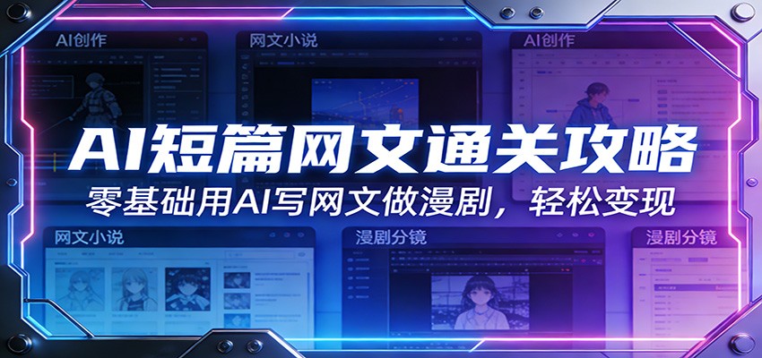 AI短篇网文通关攻略：零基础用AI写网文做漫剧，轻松变现-91资源站