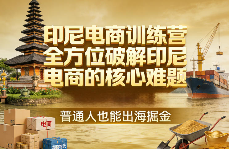 印尼电商训练营，全方位破解印尼电商的核心难题，普通人也能出海掘金-91资源站