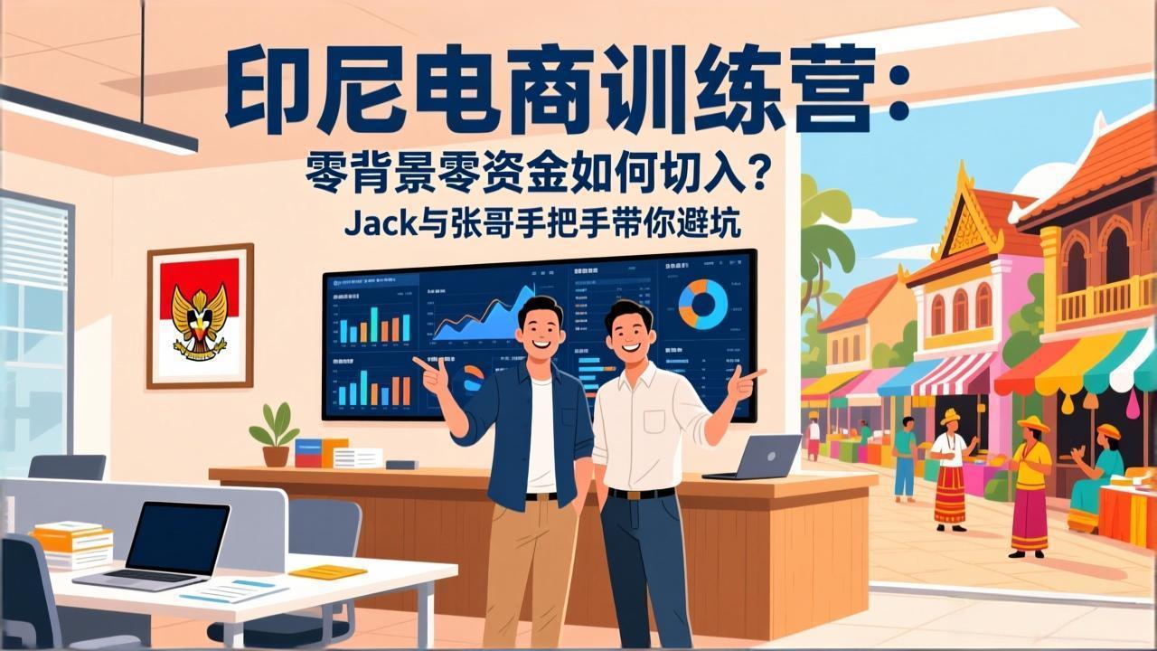 印尼电商训练营：零背景零资金如何切入？Jack与张哥手把手带你避坑-91资源站