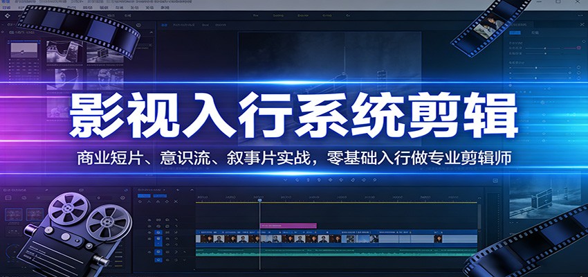 影视系统剪辑，商业短片、意识流、叙事片实战，零基础入行做专业剪辑师 - 91资源站-91资源站
