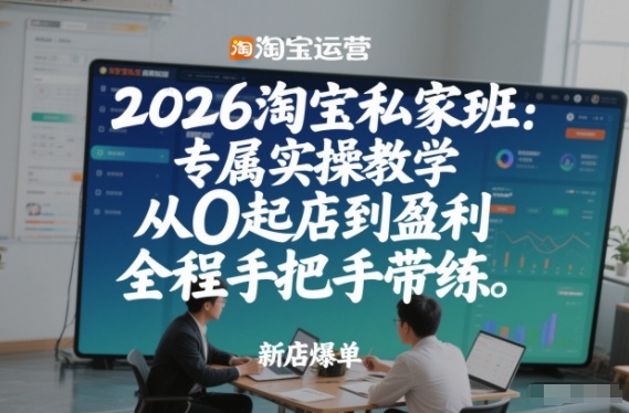 2026淘宝私家班：专属实操教学，从0起店到盈利，全程手把手带练(更新26年3月) - 91资源站-91资源站