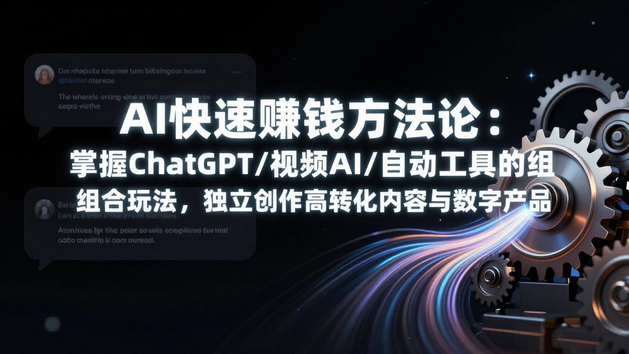AI快速赚钱方法论：掌握ChatGPT/视频AI/自动化工具的组合玩法，独立创作高转化内容与数字产品 - 91资源站-91资源站