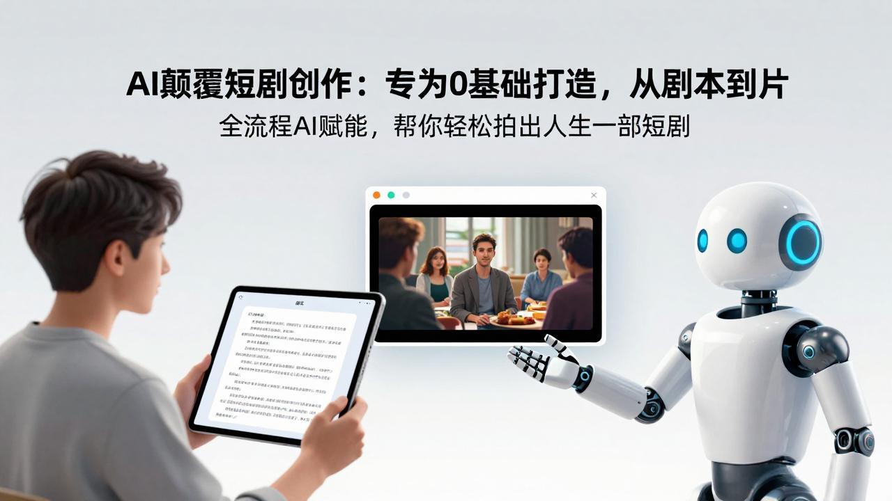 AI颠覆短剧创作：专为0基础打造，从剧本到成片全流程AI赋能，帮你轻松拍出人生第一部短剧 - 91资源站-91资源站