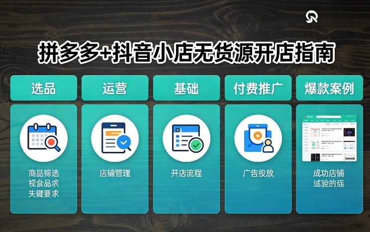 拼多多+抖音小店无货源开店，包括：选品、运营、基础、付费推广、爆款案例等(更新26年3月)-91资源站