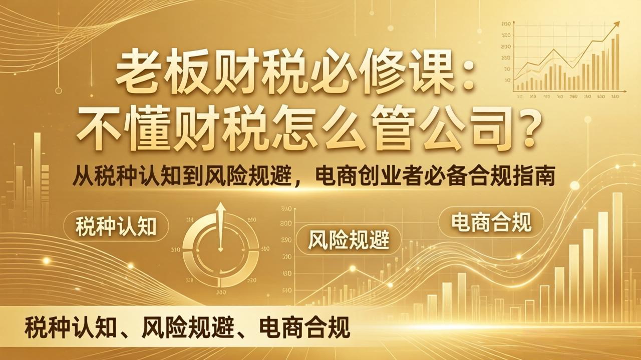 老板财税必修课：不懂财税怎么管公司？从税种认知到风险规避，电商创业者必备合规指南-91资源站