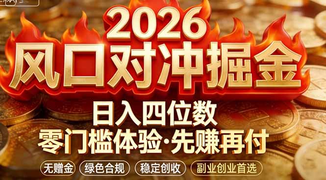 2026美金对冲套利，无赠金对冲策略保驾护航，低门槛易上手实操。单人单日收益2000+ - 91资源站-91资源站