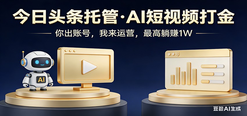 头条号AI托管,我提供作品,你提供账号,每天5分钟发布,小白躺赚3000+-91资源站