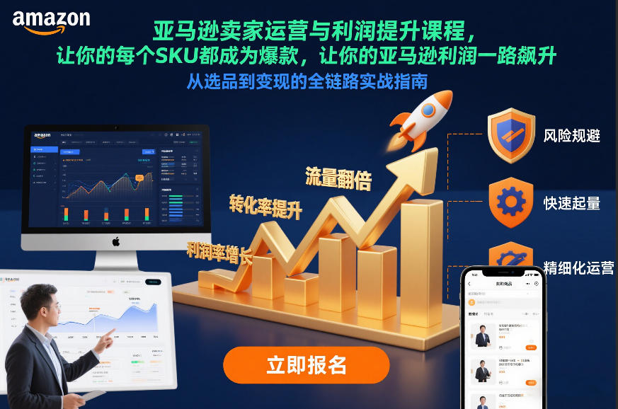 亚马逊卖家运营与利润提升课程，让你的每个SKU都成为爆款，让你的亚马逊利润一路飙升(更新26年3月) - 91资源站-91资源站