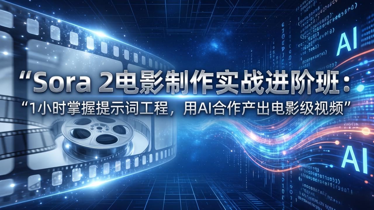 Sora 2电影制作实战进阶班：1小时掌握提示词工程，用AI合作产出电影级视频-91资源站