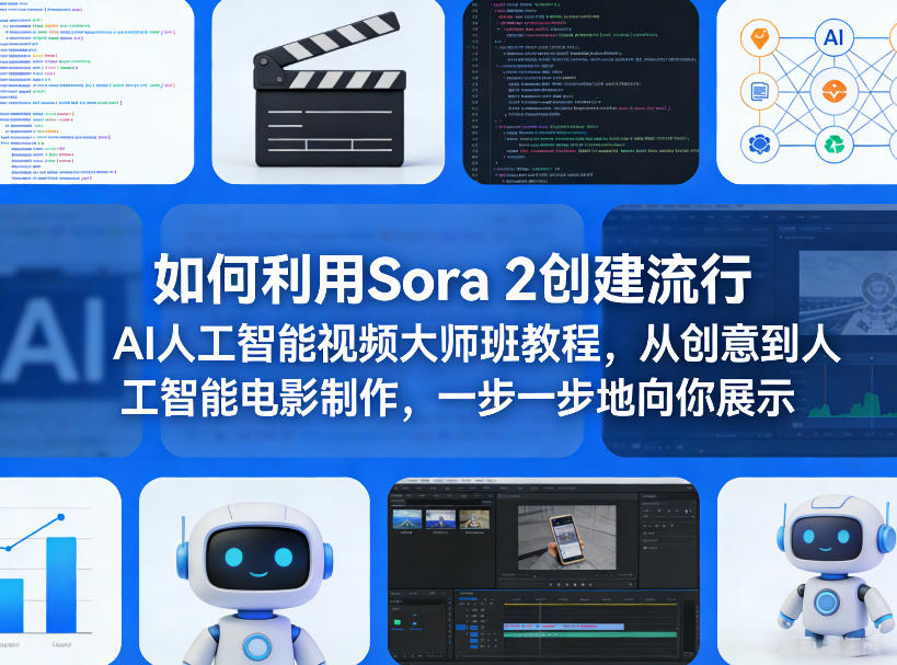 如何利用Sora 2创建流行AI人工智能视频大师班教程，从创意到人工智能电影制作，一步一步地向你展示 - 91资源站-91资源站