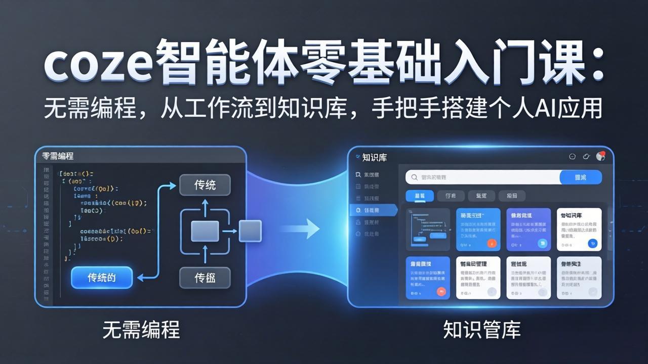 coze智能体零基础入门课:无需编程,从工作流到知识库,手把手搭建个人AI应用-91资源站