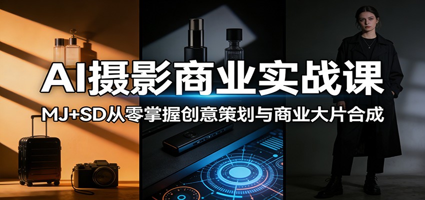 AI摄影商业实战课:MJ+SD从零掌握创意策划与商业大片合成 - 91资源站-91资源站