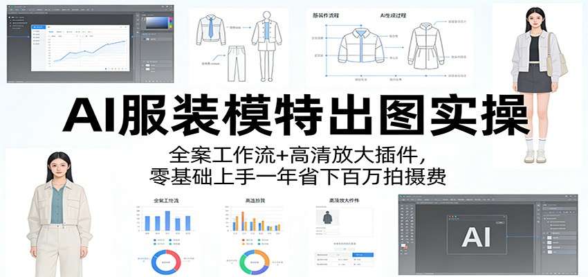 AI服装模特出图实操:全案工作流+ 高清放大插件,零基础上手一年省下百万拍摄费 - 91资源站-91资源站