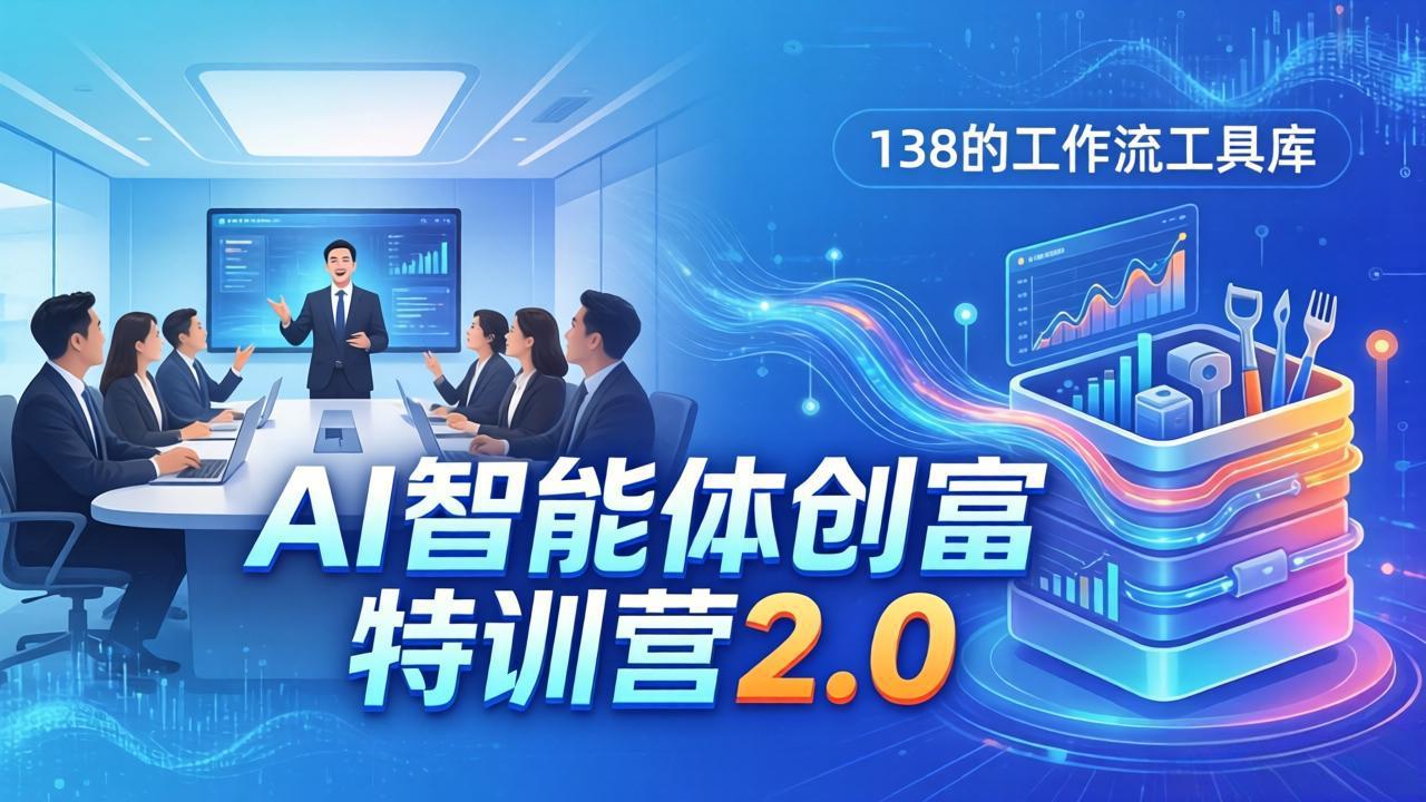 AI智能体创富训练营2.0:3天闭门直播+视频课+工具库,从0到1搭建智能体附138个工作流-91资源站
