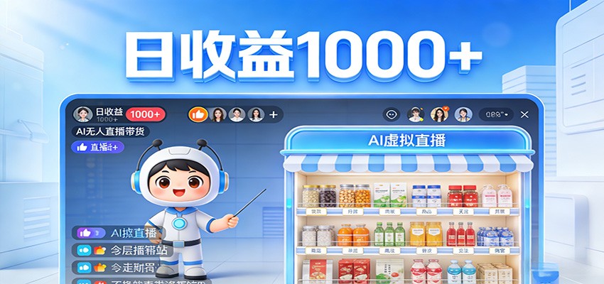 不用露脸不用说话，24小时自动卖货赚钱，全天自动直播，收益看得见 - 91资源站-91资源站