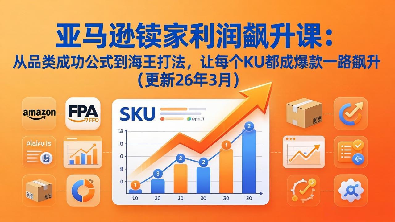 亚马逊卖家利润飙升课:从品类成功公式到海王打法,让每个SKU都成爆款一路飙升(更新26年3月-91资源站