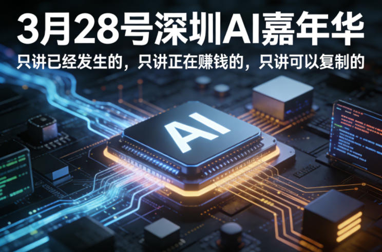 3月28号深圳AI嘉年华，只讲已经发生的，只讲正在賺钱的，只讲可以复制的-91资源站