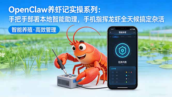 OpenClaw养虾记实操系列-更新：手把手部署本地智能助理，手机指挥龙虾全天候搞定杂活 - 91资源站-91资源站
