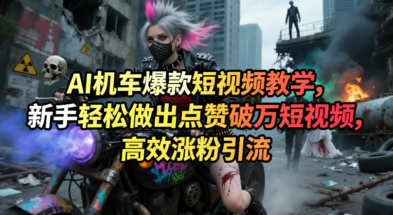 AI机车爆款短视频教学，新手轻松做出点赞破万短视频，高效涨粉引流-91资源站