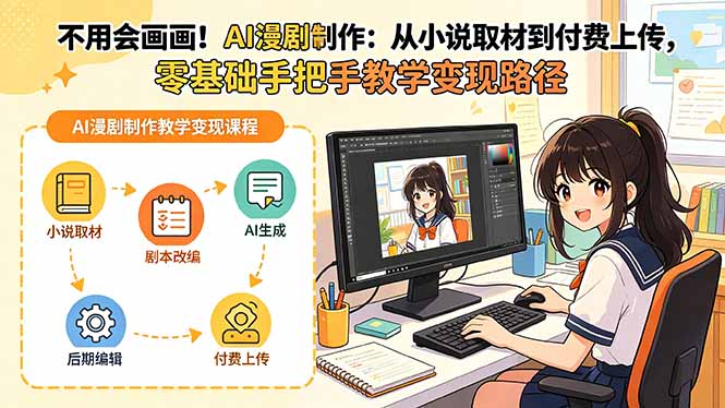 不用会画画！AI漫剧制作：从小说取材到付费上传，零基础手把手教学变现路径-91副业网
