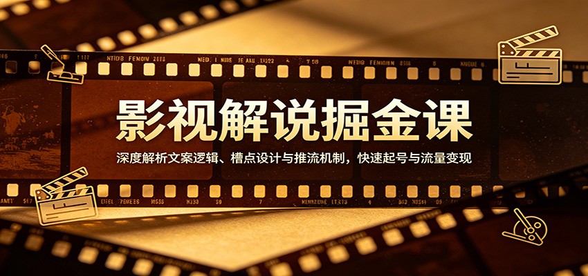 影视解说掘金课：深度解析文案逻辑、槽点设计与推流机制，快速起号与流量变现 - 91副业网-91副业网