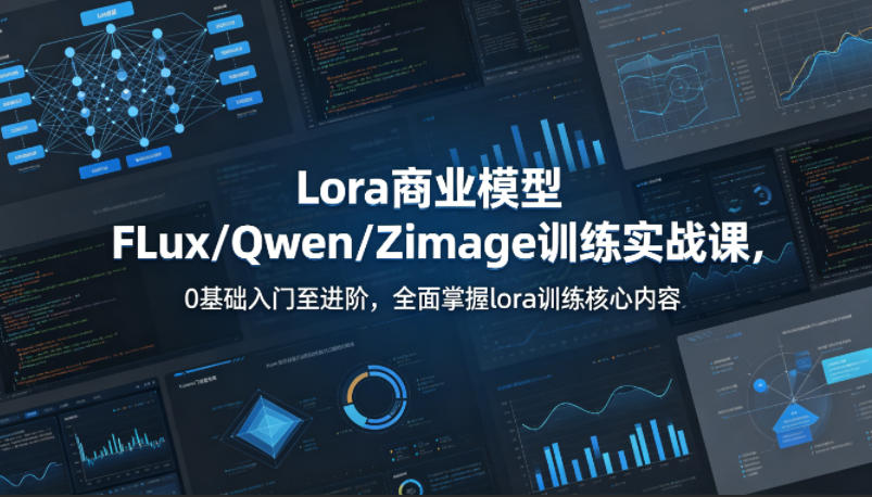 系统性学习Lora商业模型FLux／Qwen／Zimage训练实战课，0基础入门至进阶，全面掌握lora训练核心内容 - 91副业网-91副业网
