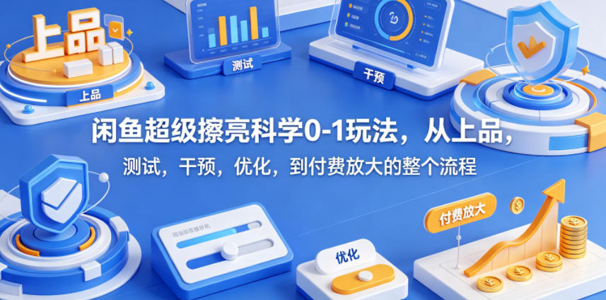 闲鱼超级擦亮科学0-1玩法，从上品，测试，干预，优化，到付费放大的整个流程 - 91副业网-91副业网