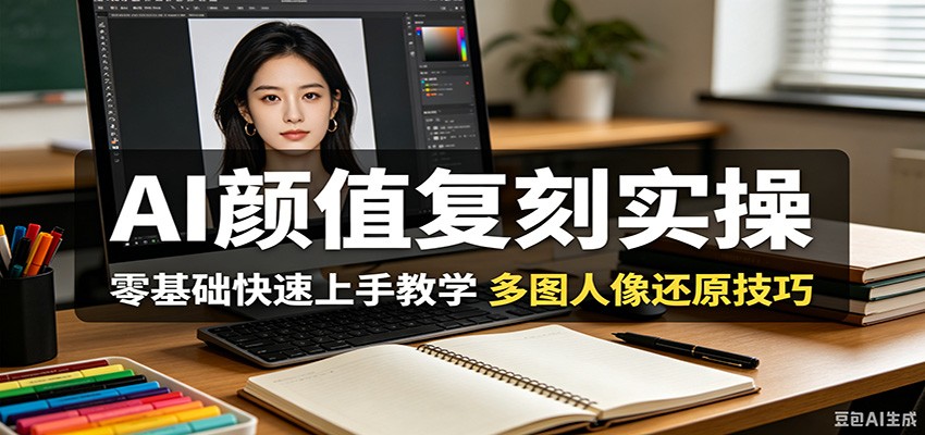 AI颜值复刻实操，零基础快速上手教学，多图人像还原技巧-91副业网