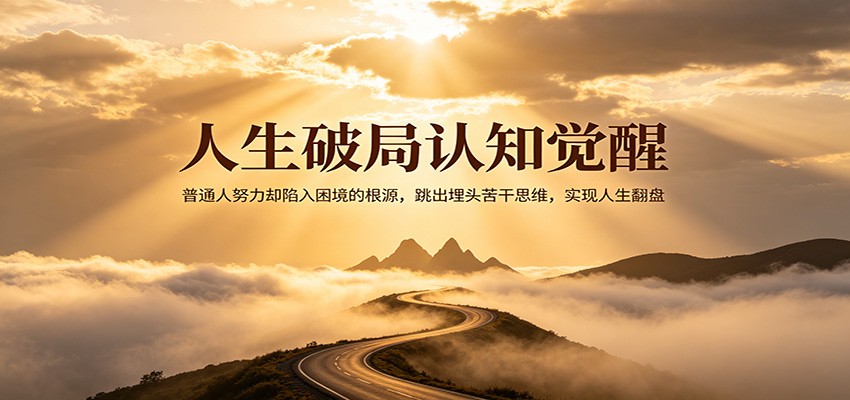 人生破局认知觉醒，普通人努力却陷入困境的根源，跳出埋头苦干思维，实现人生翻盘-91副业网
