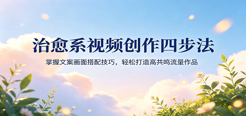 治愈系视频创作四步法：掌握文案画面搭配技巧，轻松打造高共鸣流量作品-91副业网