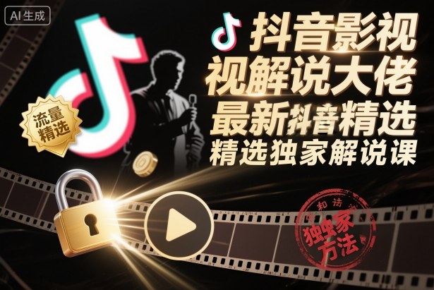 抖音影视解说大佬最新抖音进精选和独家方法，精选独家解说课(更新26年3月) - 91副业网-91副业网