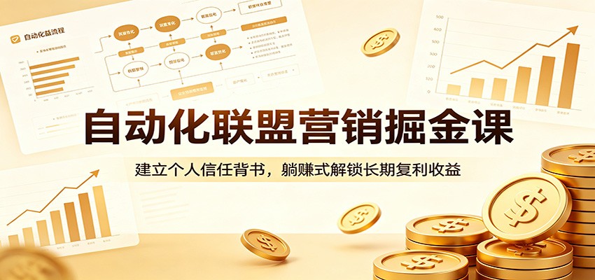 自动化联盟营销掘金课：建立个人信任背书，躺赚式解锁长期复利收益 - 91副业网-91副业网